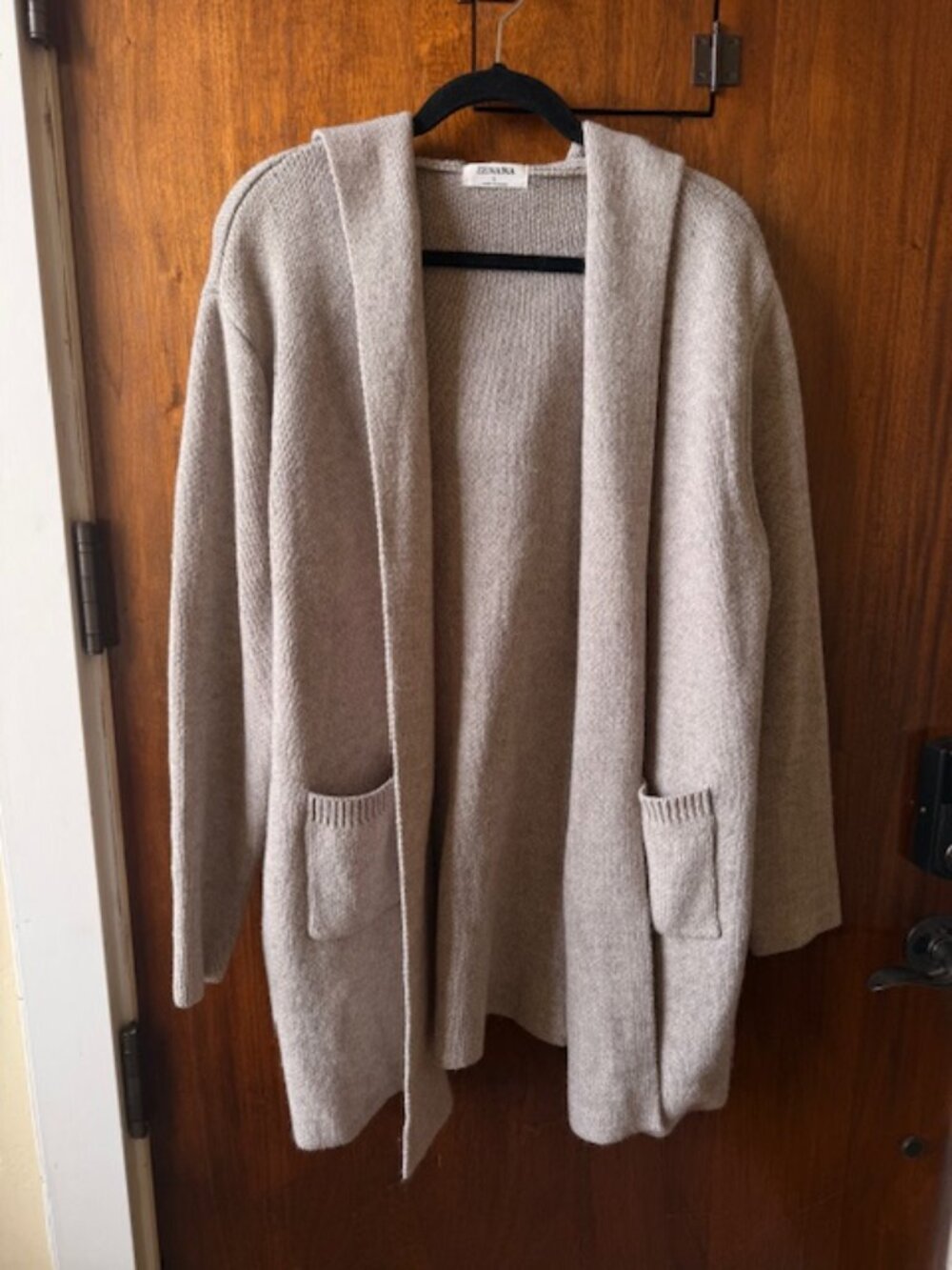 Large, Comfy Tan Cardigan with Hood